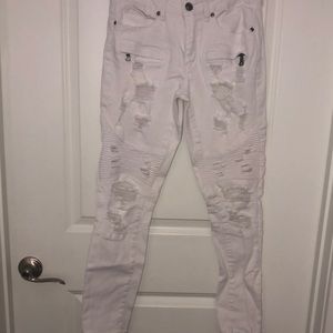 Men’s rue 21 white distressed denim